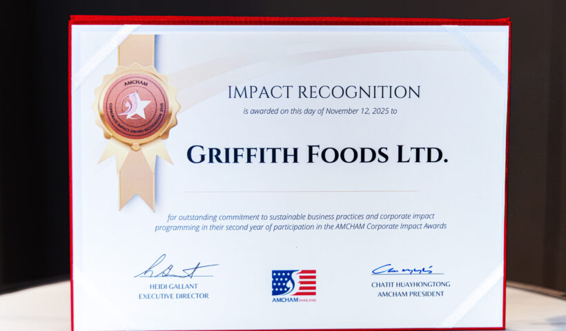 Griffith Foods SEA คว้ารางวัล AMCHAM Corporate Social Impact Recognition 2025 Bronze Level (ระดับทองแดง) ต่อเนื่องเป็นปีที่สอง