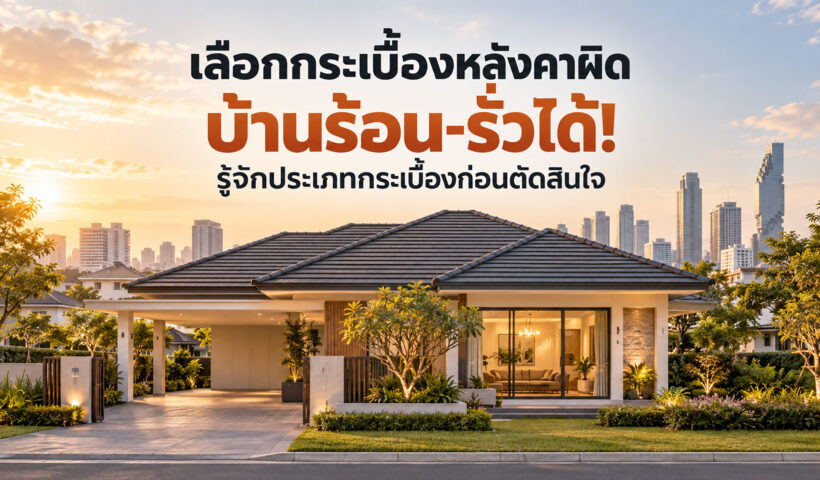 เลือกกระเบื้องหลังคาผิด บ้านร้อน-รั่วได้! รู้จักประเภทกระเบื้องก่อนตัดสินใจ