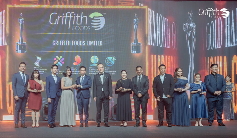 กริฟฟิทท์ ฟู้ดส์ คว้า 5 รางวัลจาก HR Asia Awards 2026 รับรางวัลบริษัท ที่น่าทำงานที่สุดในเอเชีย 6 ปีซ้อน พร้อมเกียรติยศระดับทอง